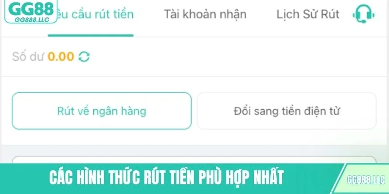 Các hình thức rút tiền phù hợp nhất