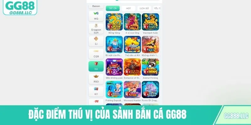 Đặc điểm thú vị của sảnh bắn cá GG88