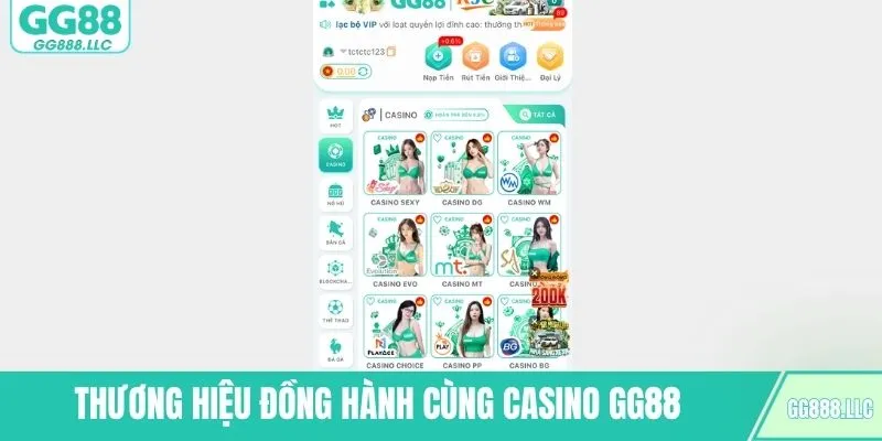 Khám phá thương hiệu đồng hành cùng casino GG88