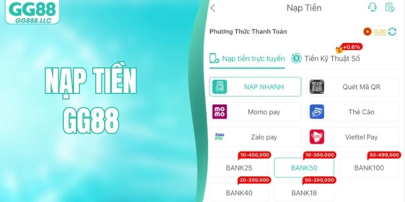 Nạp Tiền GG88 - Hướng Dẫn Cách Thực Hiện Chuẩn Xác Nhất