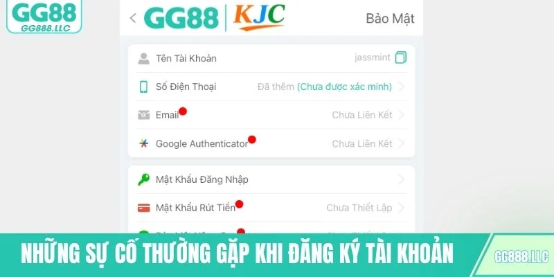 Những sự cố thường gặp khi đăng ký tài khoản